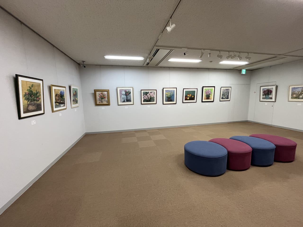 せら水彩画同好会展示会全体像