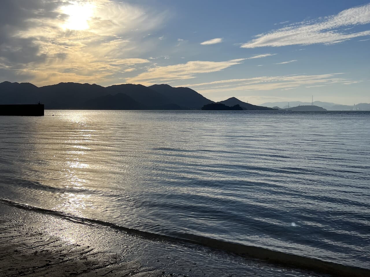 瀬戸田サンセットビーチの夕暮れ