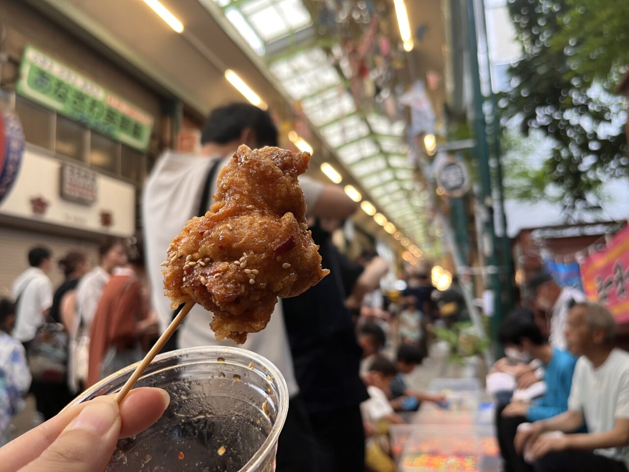 土曜夜市の唐揚げ